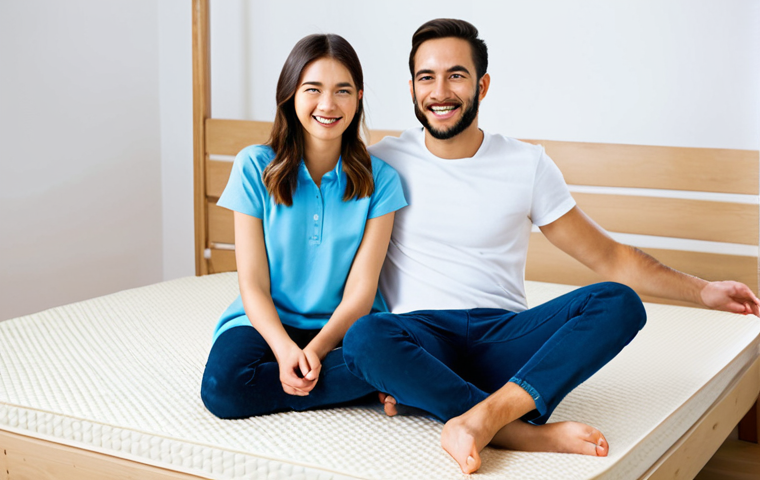 유도 선호 매트 브랜드 - Memory Foam Comfort**

"A woman comfortably sleeping on a memory foam mattress, fully clothed in paj...