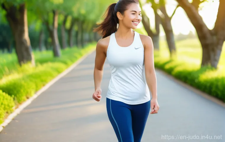 유도 관절 보호대 추천 - **Prompt for Compression Sleeve:**
"A candid, sunlit photo of a fit, young woman with an athleti...