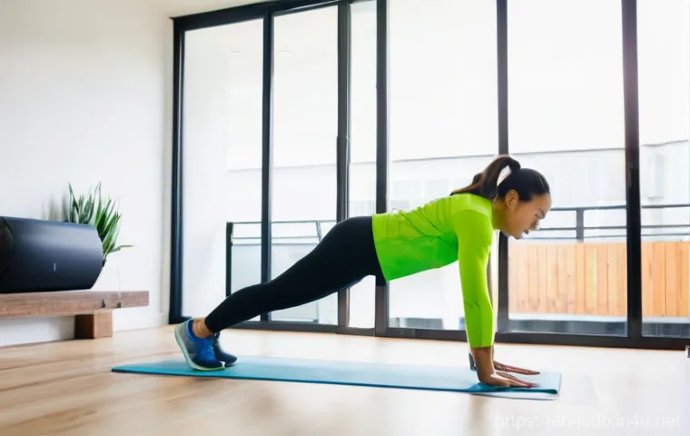 유도 훈련 동영상 무료 사이트 - **Dynamic Home HIIT Workout:** A vibrant, energetic individual, appearing to be in their late 20s to...