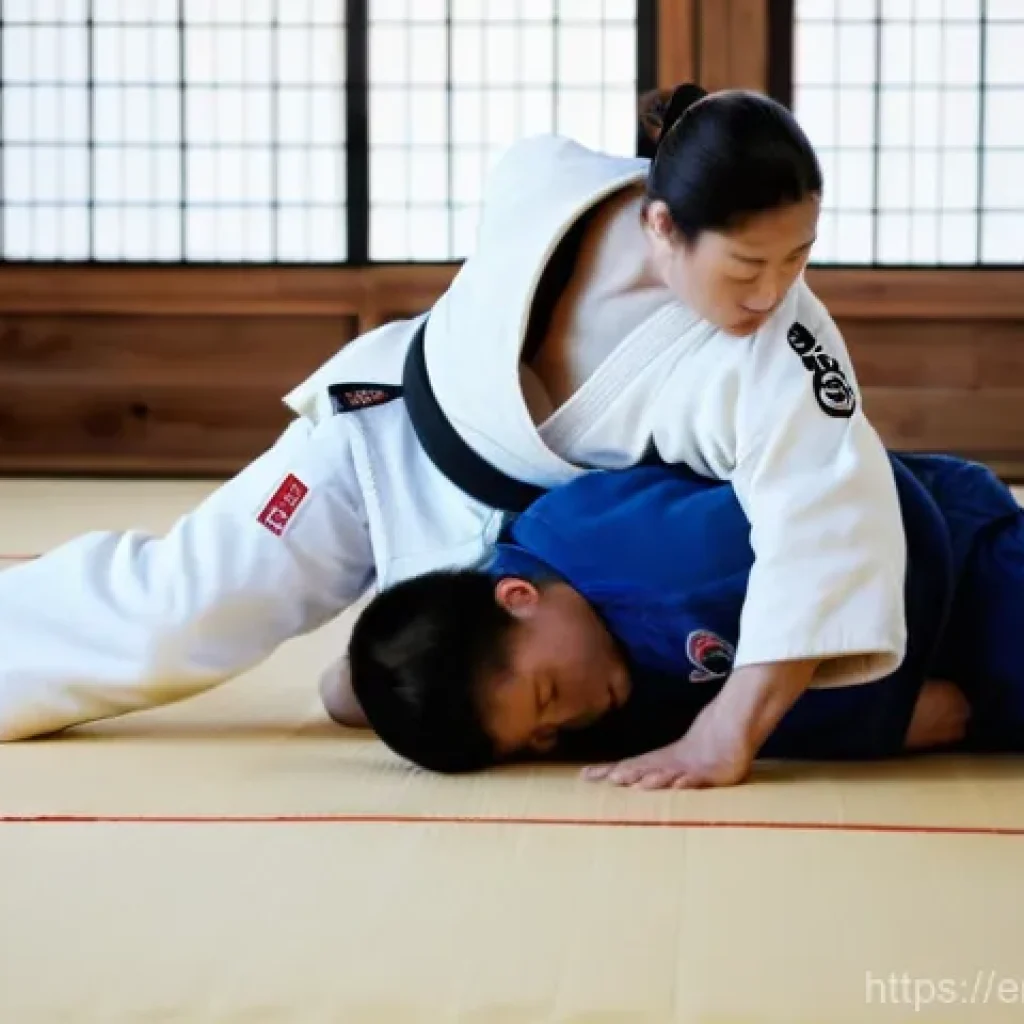 유도 기본 용어 사전 - Groundwork Masterclass: The Precision of Osaekomi-waza**
A detailed, realistic photograph capturing...