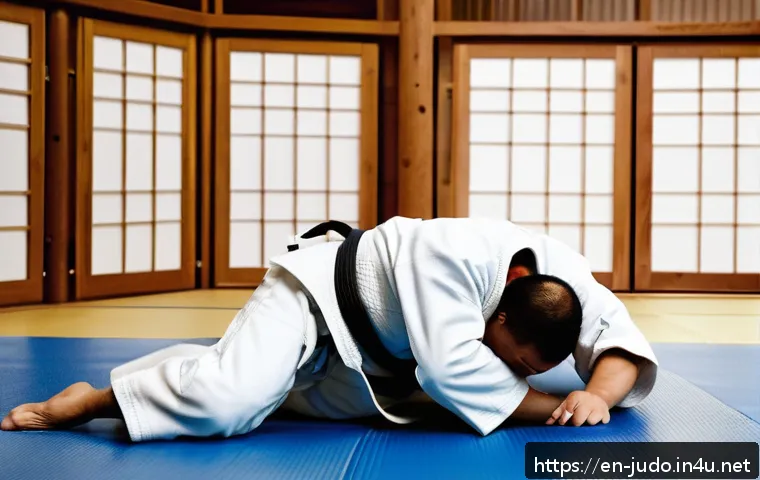 유도 안전하게 배우는 법 - A dynamic scene inside a modern dojo featuring two adult judo practitioners wearing properly fitted ...